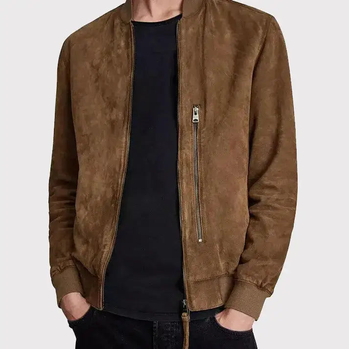 The Belmont Suede Bomber Jacket